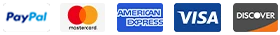 Métodos de pagamento aceites: PayPal, Mastercard, American Express, Visa e Discover