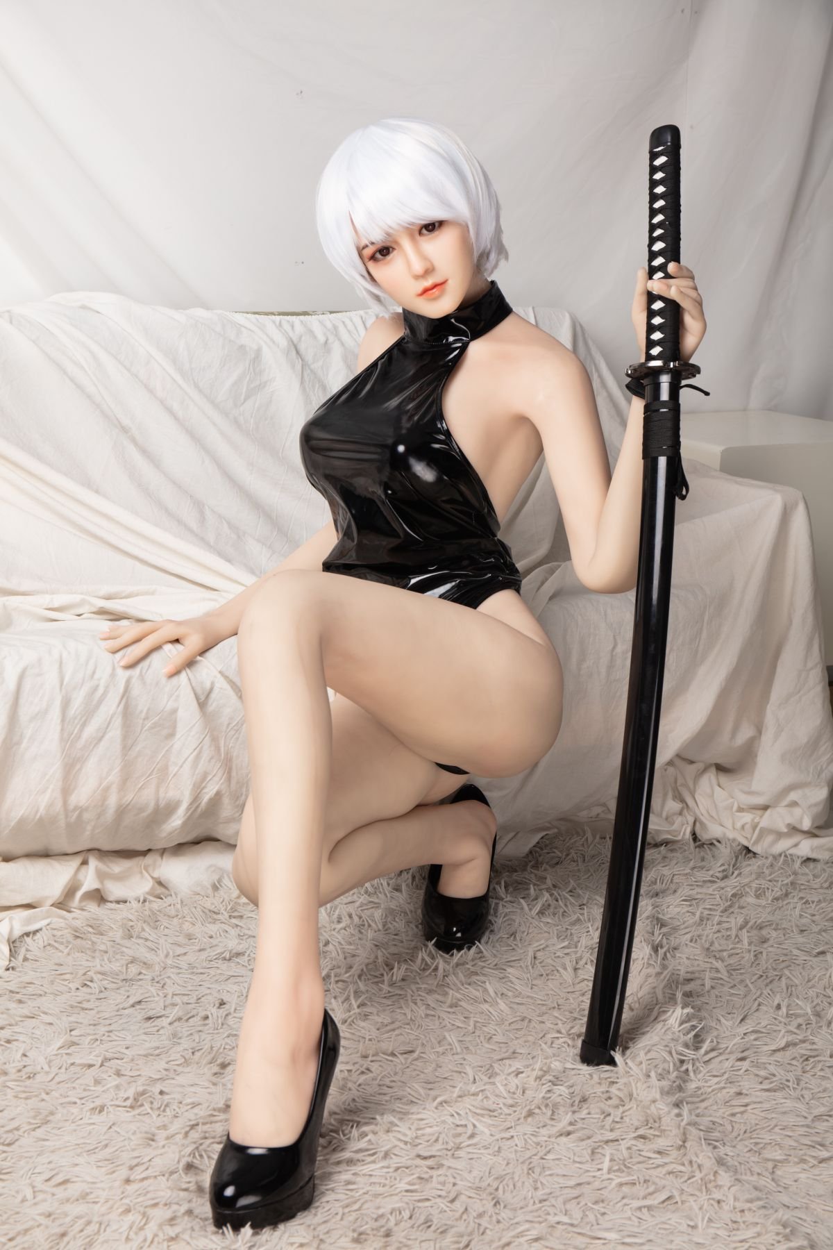 Asuka - Boneca sexual realista asiática de 160 cm com cabelo branco e estilo anime, com cabeça de silicone e corpo de TPE - Image 19