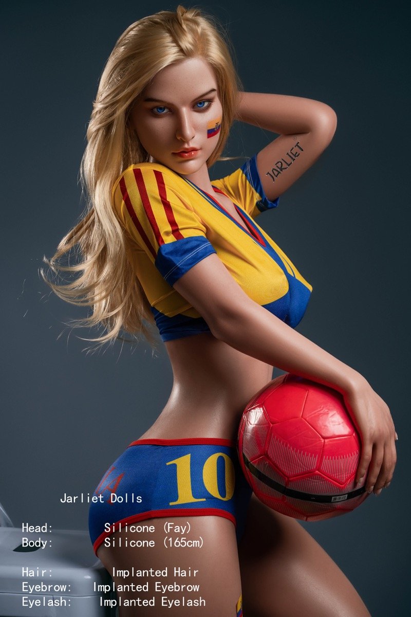 Fay - Boneca ocidental de silicone completo, loira de olhos azuis, 165 cm (5,4 pés) - Image 4