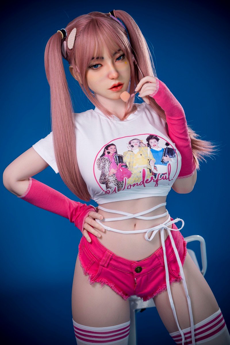 Misaki - Boneca adulta ultrarealista de silicone puro de 163 cm, com cabelo rosa - Image 2