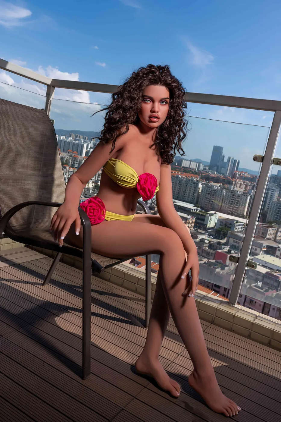 Anunciação Estremoz – Boneca personalizada de 168 cm em silicone integral, peito médio, cabeça 45 1
