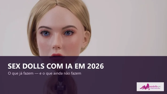Cabeça de boneca com módulo eletrónico usada para explicar sex dolls com IA em 2026